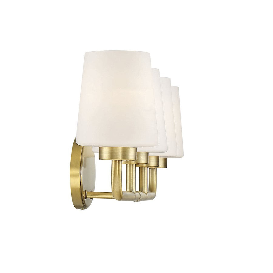 4 Light Bathroom Vanity Light, Warm Brass