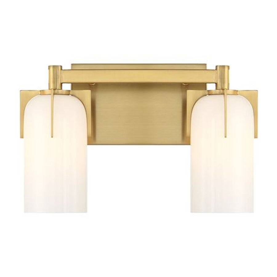 2 Light Bathroom Vanity Light, Warm Brass
