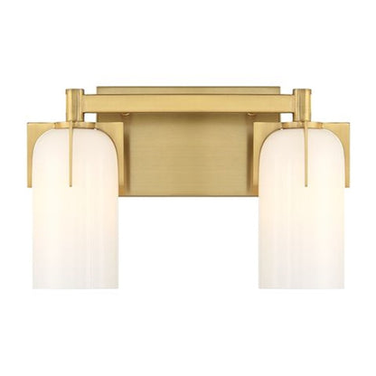 2 Light Bathroom Vanity Light, Warm Brass
