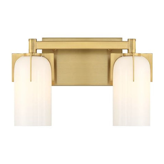 2 Light Bathroom Vanity Light, Warm Brass