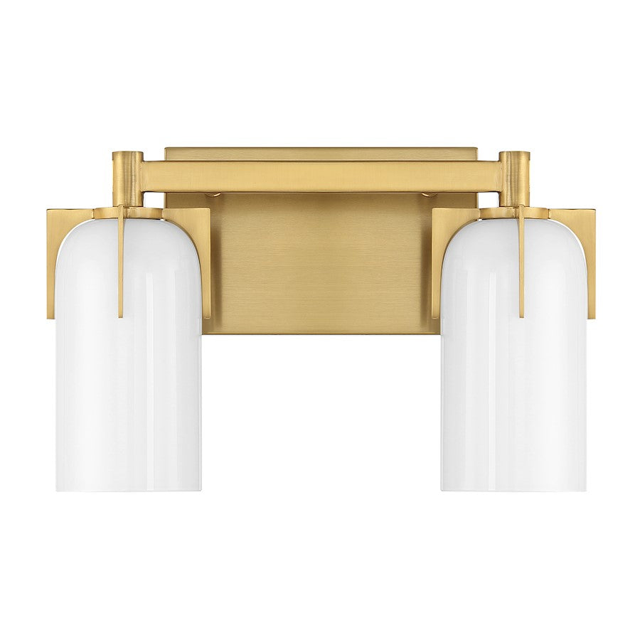 2 Light Bathroom Vanity Light, Warm Brass