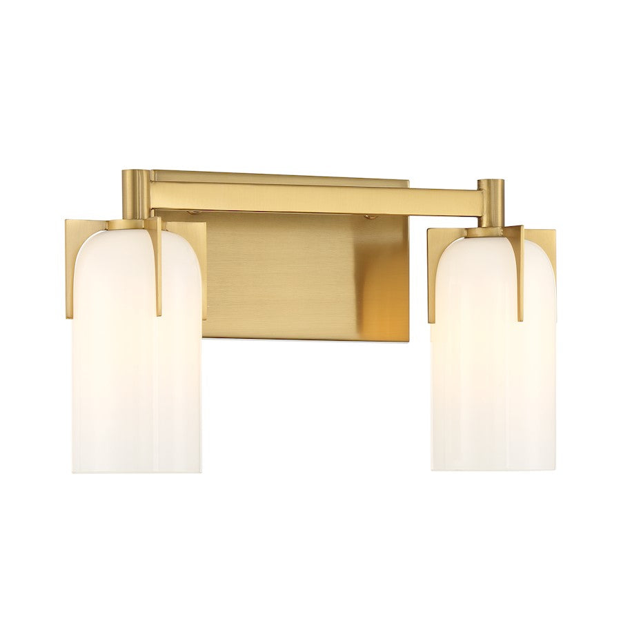 2 Light Bathroom Vanity Light, Warm Brass