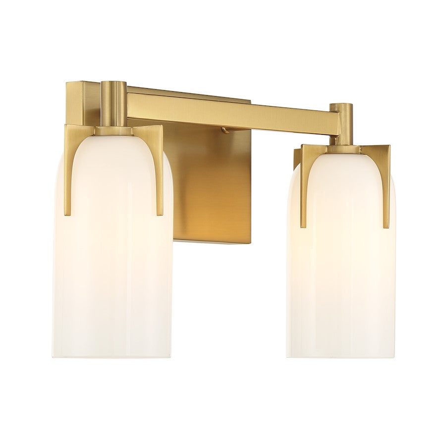 2 Light Bathroom Vanity Light, Warm Brass