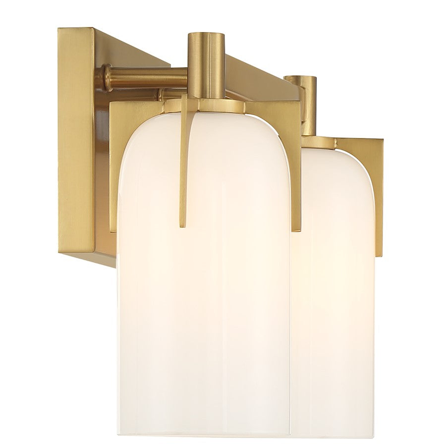 2 Light Bathroom Vanity Light, Warm Brass