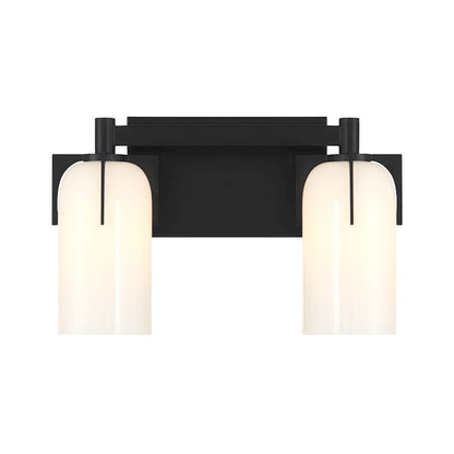 Savoy House Caldwell 2 Light Bath, Matte Black/Etched White Opal - 8-4128-2-BK