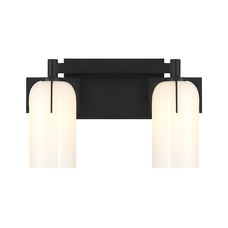 2 Light Bathroom Vanity Light, Matte Black