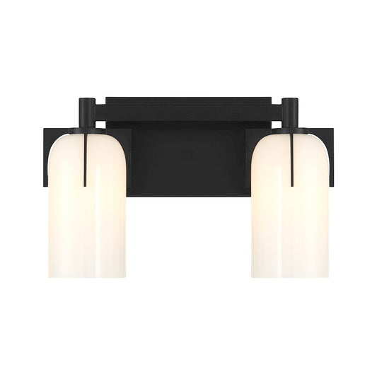 2 Light Bathroom Vanity Light, Matte Black