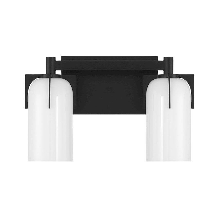 2 Light Bathroom Vanity Light, Matte Black