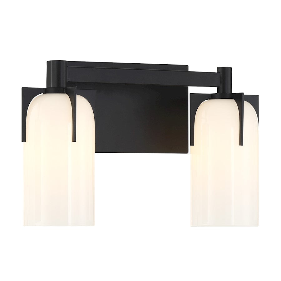 2 Light Bathroom Vanity Light, Matte Black