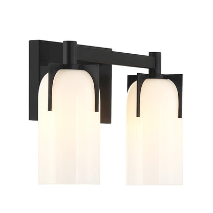 2 Light Bathroom Vanity Light, Matte Black