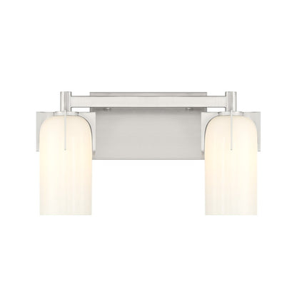 Savoy House Caldwell 2 Light Bath, Satin Nickel/Etched White Opal - 8-4128-2-SN