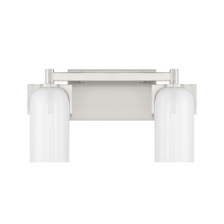 2 Light Bathroom Vanity Light, Satin Nickel