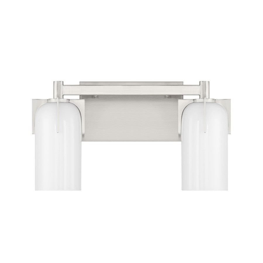 2 Light Bathroom Vanity Light, Satin Nickel