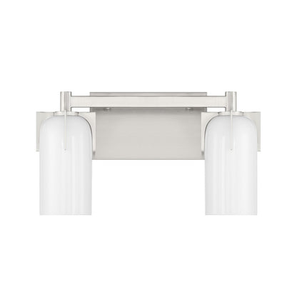 2 Light Bathroom Vanity Light, Satin Nickel