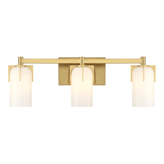 Savoy House Caldwell 3 Light Bath, Warm Brass/Etched White Opal - 8-4128-3-322