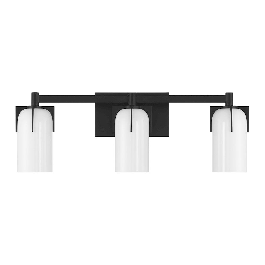 3 Light Bathroom Vanity Light, Matte Black