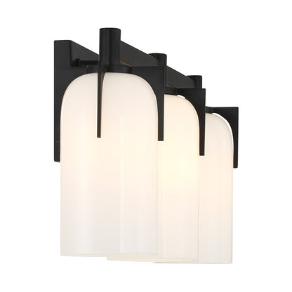 3 Light Bathroom Vanity Light, Matte Black