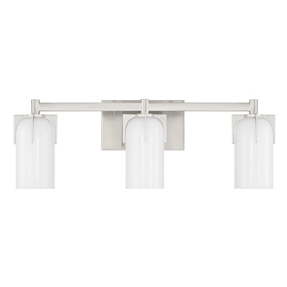 3 Light Bathroom Vanity Light, Satin Nickel