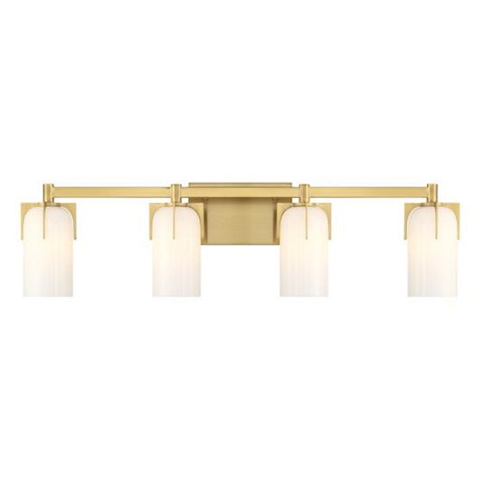 4 Light Bathroom Vanity Light, Warm Brass