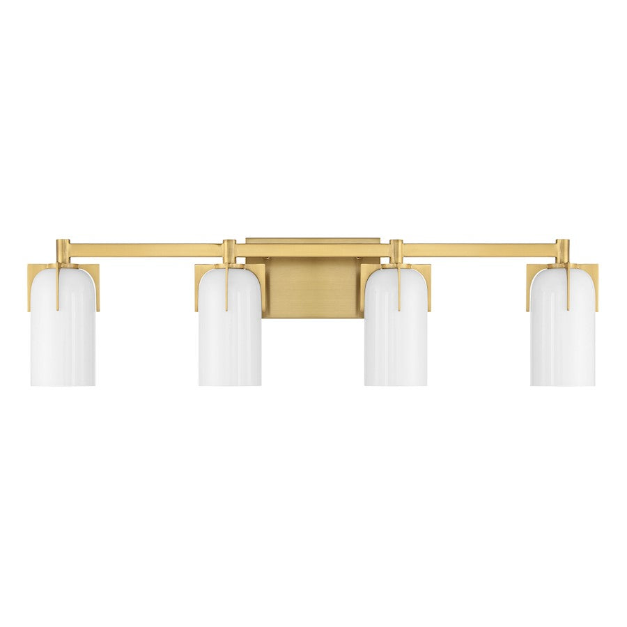 4 Light Bathroom Vanity Light, Warm Brass