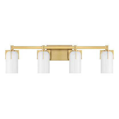 4 Light Bathroom Vanity Light, Warm Brass