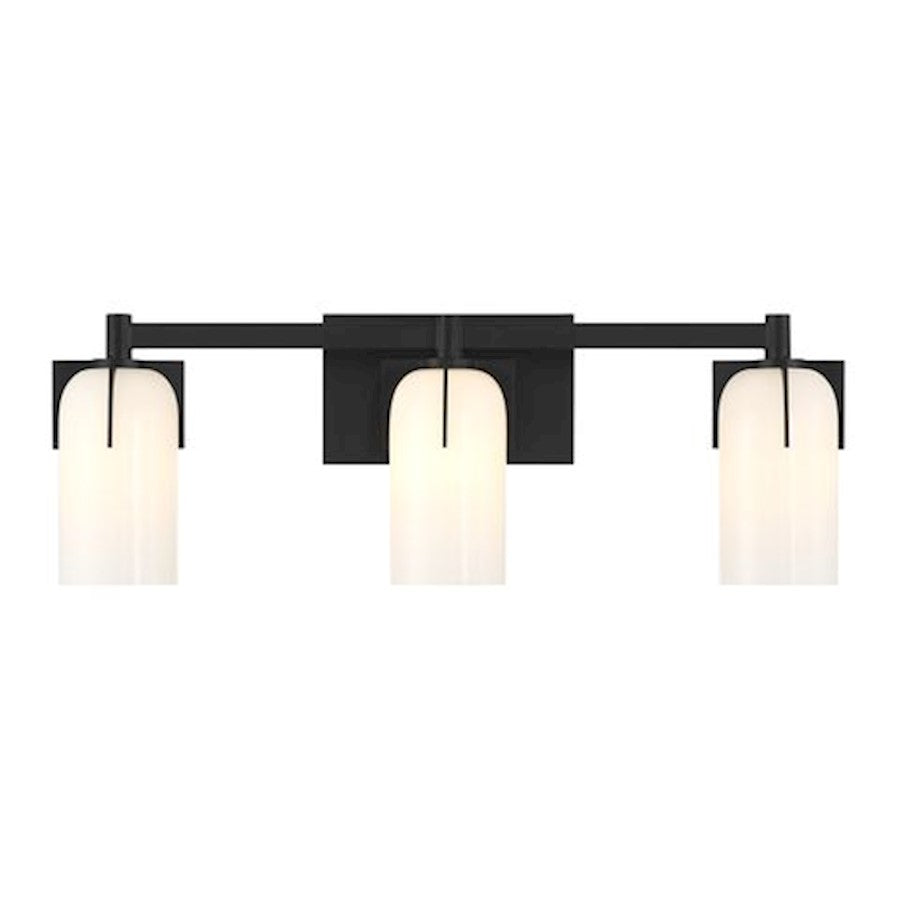 Savoy House Caldwell 4 Light Bath, Matte Black/Etched White Opal - 8-4128-4-BK