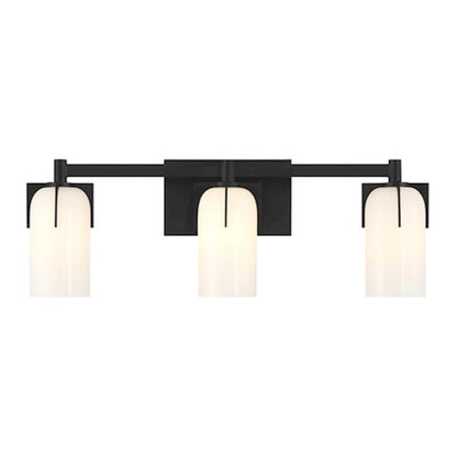 Savoy House Caldwell 4 Light Bath, Matte Black/Etched White Opal - 8-4128-4-BK