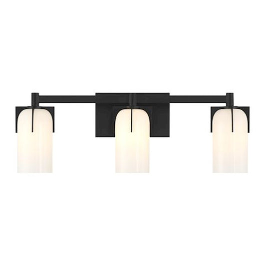 4 Light Bathroom Vanity Light, Matte Black