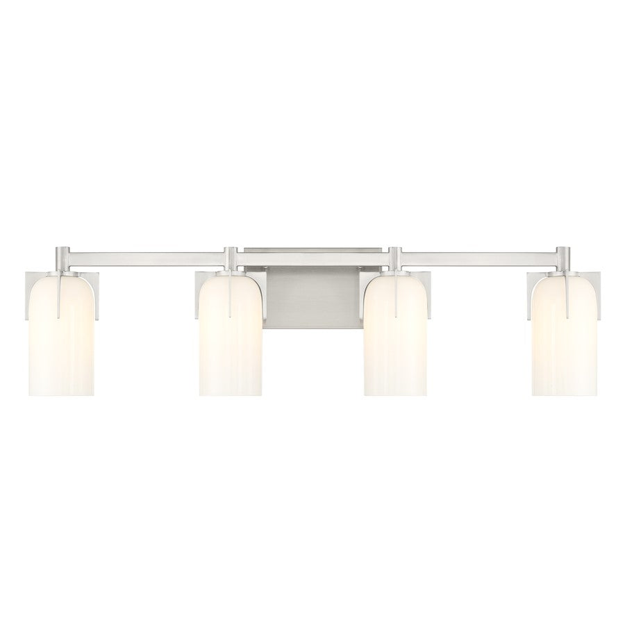 4 Light Bathroom Vanity Light, Satin Nickel