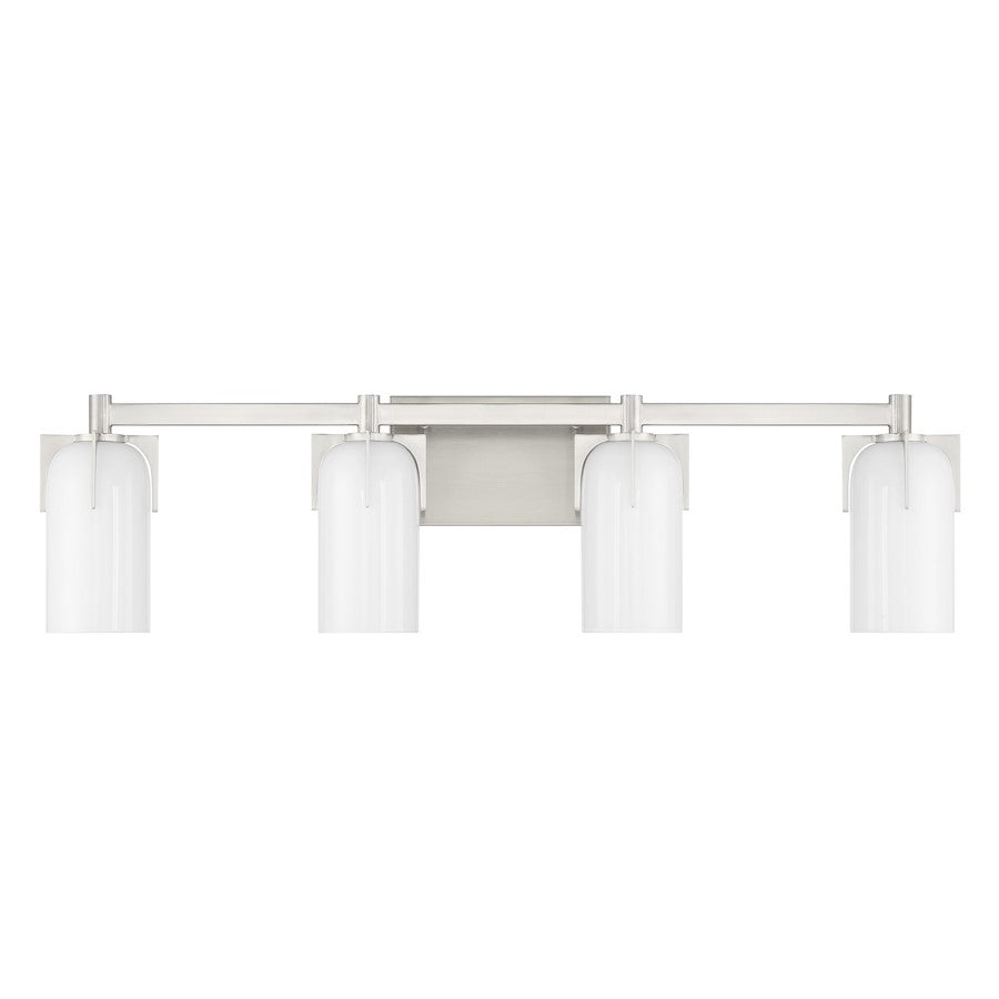 4 Light Bathroom Vanity Light, Satin Nickel