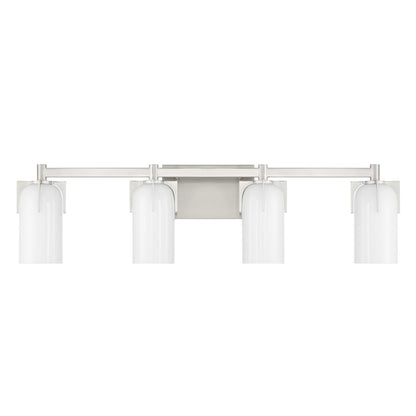 4 Light Bathroom Vanity Light, Satin Nickel