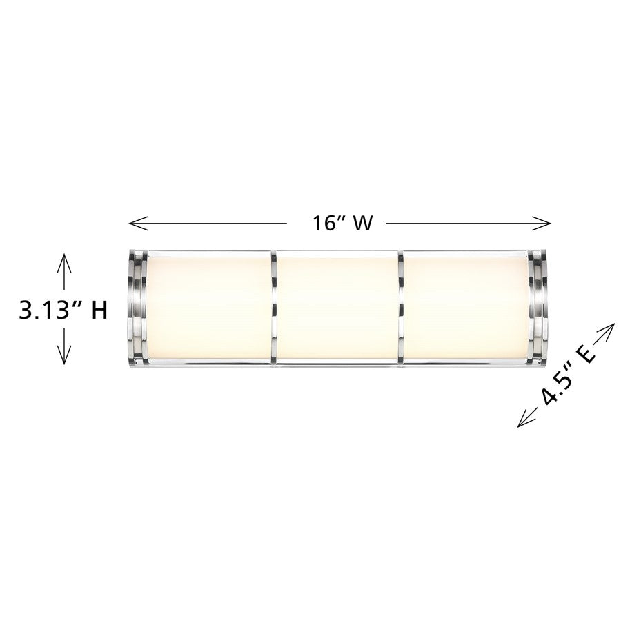 Savoy House Harper LED 16" 16" Bath Sconce, Chrome/White