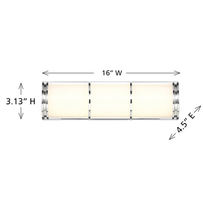Savoy House Harper LED 16" 16" Bath Sconce, Chrome/White