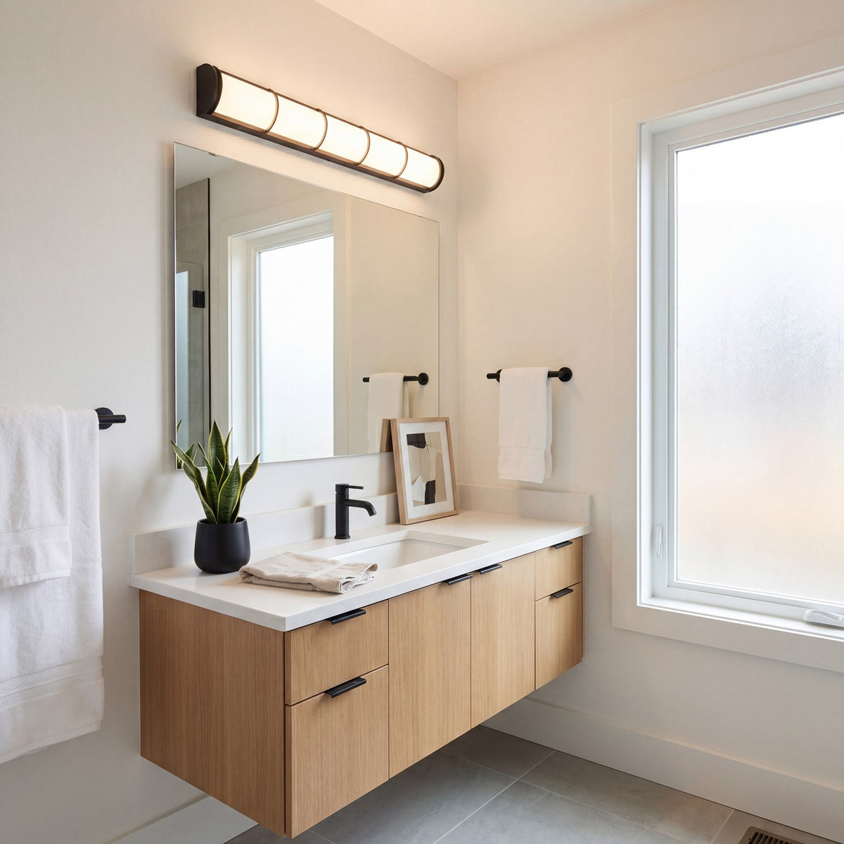 Savoy House Harper LED 36" Bath Sconce, White, Matte Black