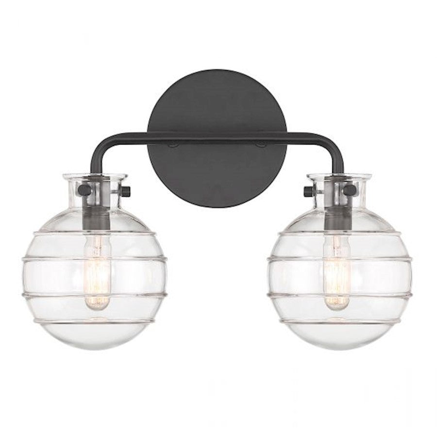 2 Light Bathroom Vanity Light, Matte Black