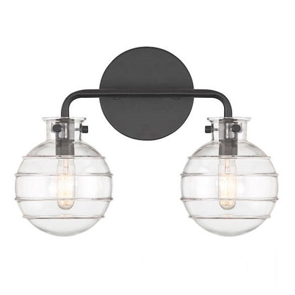 2 Light Bathroom Vanity Light, Matte Black