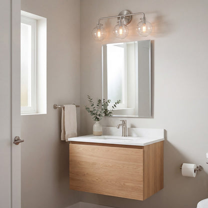 3 Light Bathroom Vanity Light, Matte Black