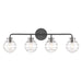 Savoy House Mason 4-Light Bathroom Vanity Light, Matte Black - 8-4300-4-BK