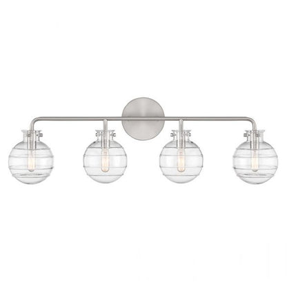 4 Light Bathroom Vanity Light, Matte Black
