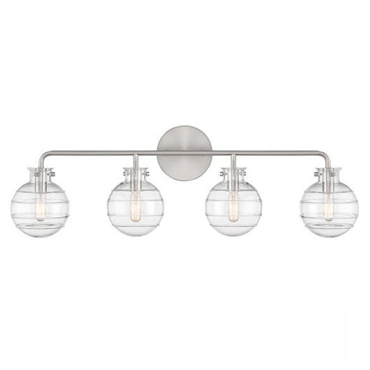 4 Light Bathroom Vanity Light, Matte Black