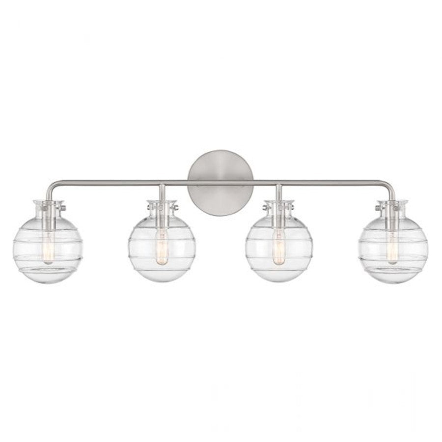 4 Light Bathroom Vanity Light, Matte Black