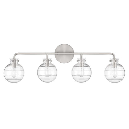 4 Light Bathroom Vanity Light, Satin Nickel