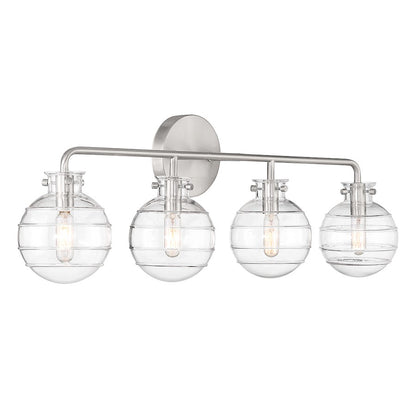 4 Light Bathroom Vanity Light, Satin Nickel