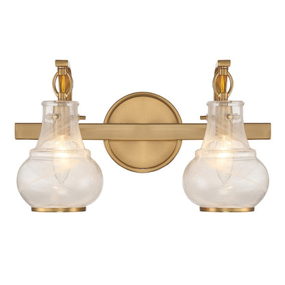 Savoy House Adams 2-Light Bathroom Vanity Light, Warm Brass - 8-4417-2-322