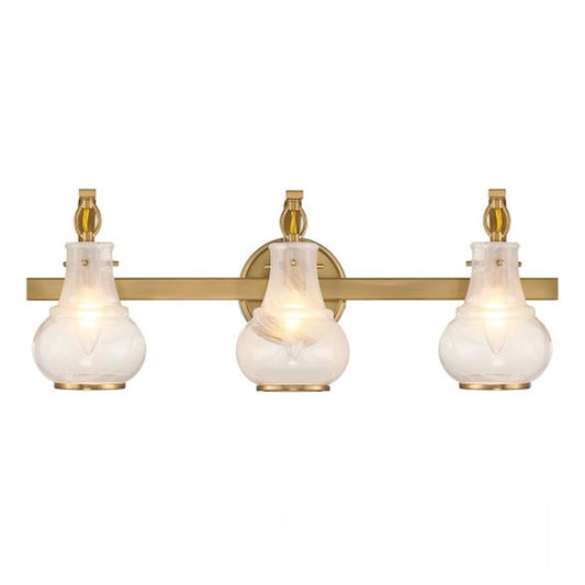 3 Light Bathroom Vanity Light, Warm Brass