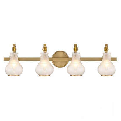 4 Light Bathroom Vanity Light, Warm Brass