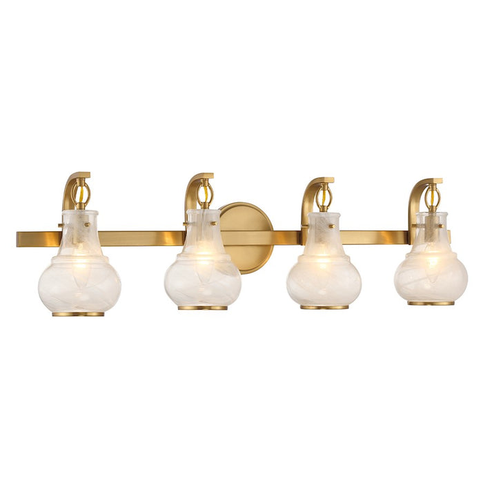 Savoy House Adams 4-Light Bathroom Vanity Light, Warm Brass