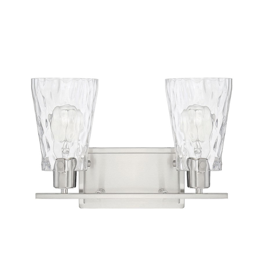 2 Light Bathroom Vanity Light, Satin Nickel