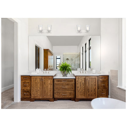 2 Light Bathroom Vanity Light, Satin Nickel