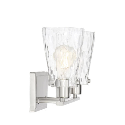 2 Light Bathroom Vanity Light, Satin Nickel
